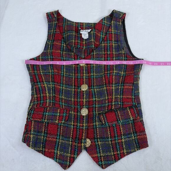 Rampage Plaid Tweed Vest & Skirt Size Medium Vintage Preppy Benefits Charity - Picture 14 of 16